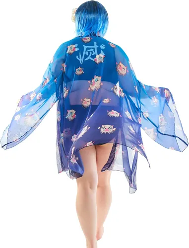 Vista 3 de haikyuu Cárdigan tipo kimono de verano para mujer, salida de baño, bikini
