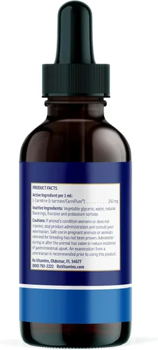 Vista 5 de Rx Vitamins LiquiCarn - L-carnitina pura para perros y gatos para ayudar en la pérdida de peso del perro - Proporciona alta energía y ayuda
