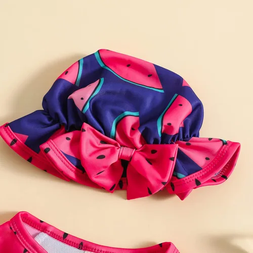 Vista 4 de Traje de baño de una pieza con cremallera de manga larga para bebé niña con gorro