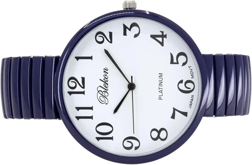 Vista 4 de Blekon Colecciones Nuevo reloj de moda PC21J con banda elástica de cara súper grande movimiento japonés PC21J