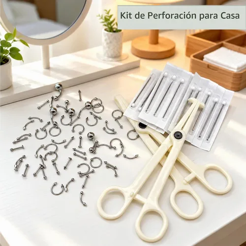 Vista 5 de A-minusone Kit de 84 piezas de piercing corporal, agujas y joyas de 14G