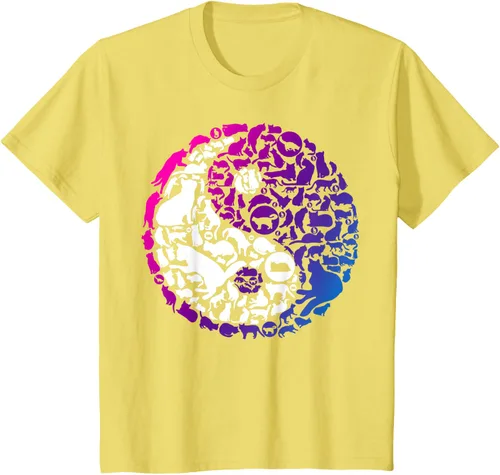 Vista 31 de Cute Kitty Cats and Zen Spirit Peace & Love Yin Yang - Camiseta de gato Negro