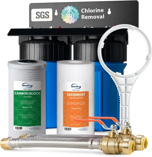 Vista 11 de iSpring WGB21B-DS+AHPF12MNPT16X2 Sistema de filtración de agua para toda la casa de 2 etapas con filtro CTO y filtro anti-incrustaciones, conectores