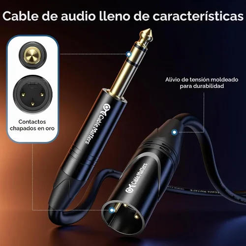 Vista 6 de Cable Matters 6.35mm (1/4") cable TRS a XLR (macho a macho)