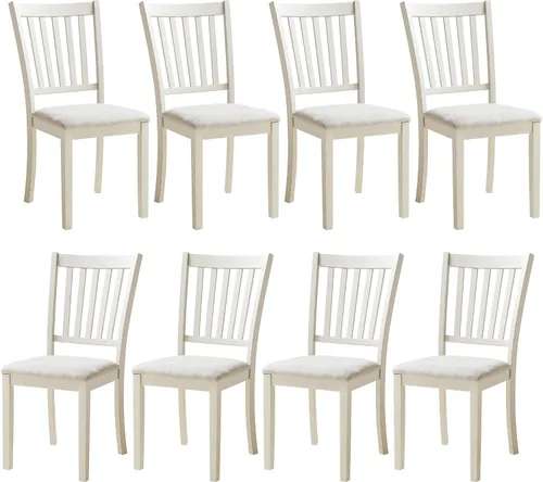 Vista 18 de AMERLIFE Mesa de comedor de granja de 79 pulgadas para 6 a 8, mesa de comedor rectangular grande de madera maciza con patas cónicas romanas, mesa