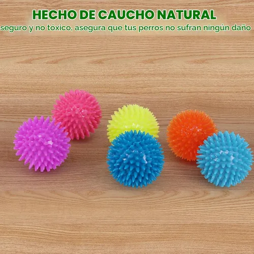 Vista 2 de Pweituoet Pelotas chirriantes de 2.5 pulgadas para perros pequeños y medianos, paquete de 6 juguetes masticables para perros pequeños con pincho