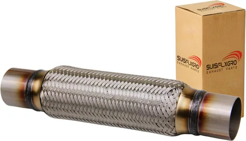 Vista 24 de Tubo Flexible de Escape SUISFLXGRO Universal Tipo 100% Acero Inoxidable Para Carga Pesada y Autos (1 PC, 2X8X12)