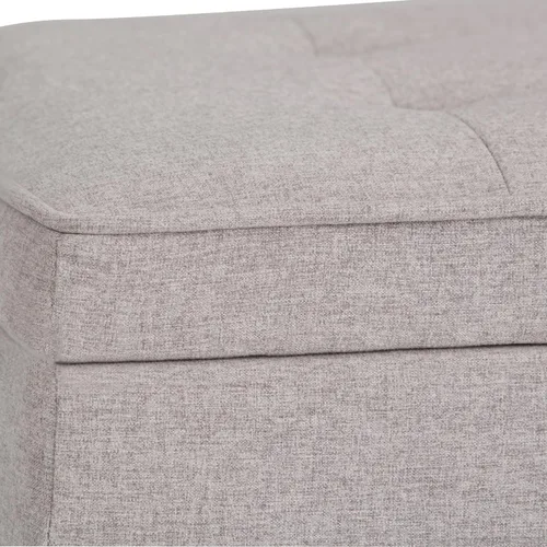 Vista 11 de SIMPLIHOME Cosmopolitan - Otomana rectangular con aspecto de lino de 44 pulgadas de ancho, color gris nube