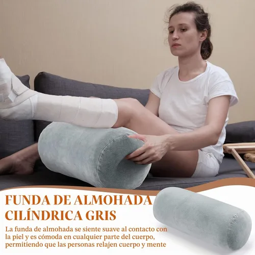 Vista 6 de Newwiee - 2 fundas de almohada cilíndricas de 17 x 7 pulgadas, color gris