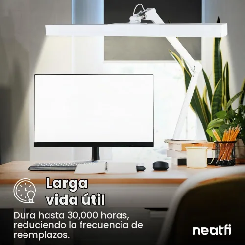 Vista 2 de Neatfi Lámpara de escritorio ultra LED de 3,000 lúmenes con abrazadera, luz de monitor regulable de 30 W, 5 niveles de brillo y 5 modos de luz Blanco
