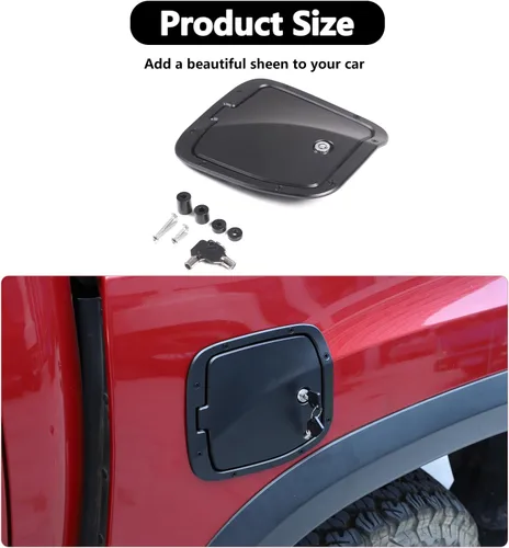 Vista 9 de HAPPYHORSE Tapa de Repuesto para Tanque de Combustible con Cerradura Antirrobo Compatible con Toyot@ Tacoma 2016-2022 Tapa Decorativa de Llenado