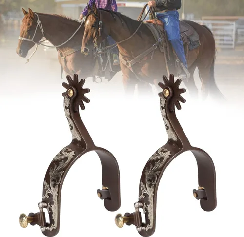 Vista 2 de Western Spurs, Vintage Spurs - Acero de bajo carbono para caballo