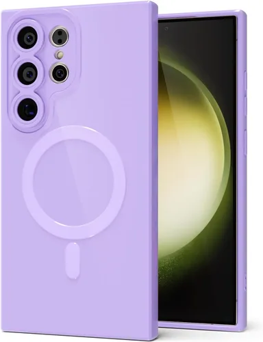 Vista 109 de Svanove Funda magnética de silicona para Samsung Galaxy S22, compatible con Magsafe, bonita funda para mujer, goma de gelatina brillante delgada