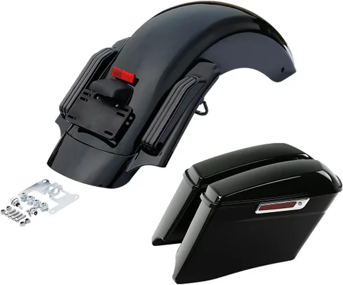 Vista 17 de TCMT Alforjas duras y forros para alfombra + luz LED para guardabarros traseros para Harley 2014-2024 Touring Road King Road Glide Street Glide