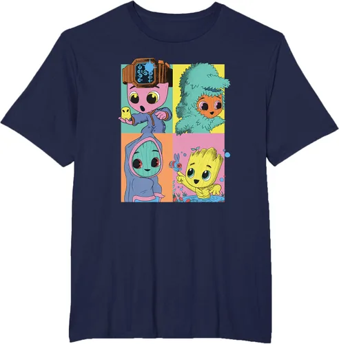 Vista 15 de Marvel I Am Groot Pop Art Costumes Box Up Camiseta, Negro
