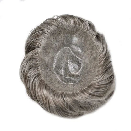Vista 78 de Toupee para hombre 100% cabello humano real tupé para hombres 0.004 in piel de poliuretano para hombre, sistema de reemplazo de piezas de pelo