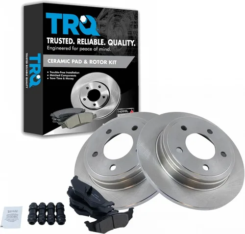Vista 147 de TRQ Juego de pastillas de freno y rotor de cerámica trasera compatible con Honda Accord V6 1998-02 3.0L con frenos de disco traseros 02-06 Acura RSX