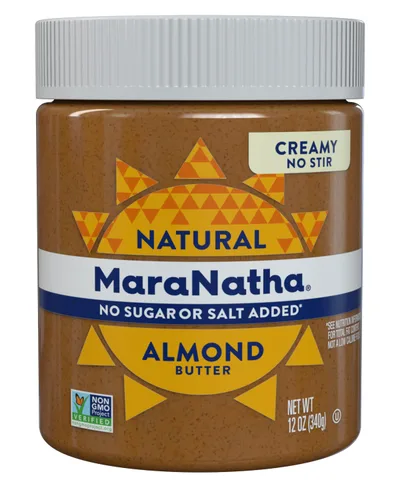 Vista 14 de MaraNatha Mantequilla de almendras cremosa natural, sin revuelta, tarro de 12 onzas