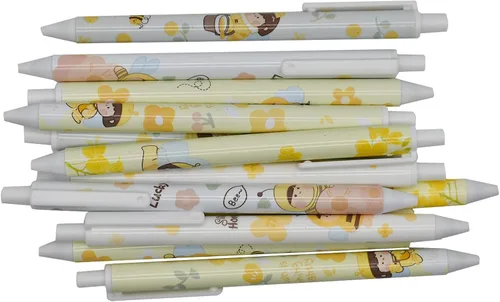 Vista 9 de Maydahui 12 unidades de bolígrafos de gel con diseño de abejas, bolígrafos de animales lindos, retráctiles, con impresión de flores, tinta negra