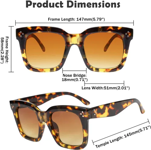 Vista 7 de FEISEDY Gafas de sol vintage de mariposa para mujer, diseño de lujo, cuadrado, degradado, B2486