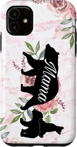 Vista 8 de Mama Bear Mom Gift Phone Holder - 2 Cubs Kiddo Mom Case for iPhone 17