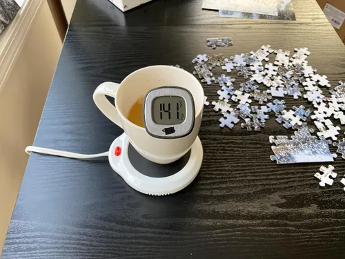 Vista 7 de Evelots Calentador eléctrico de tazas de escritorio, placa de calentamiento de velas, calentador de taza de café, también ideal para té caliente