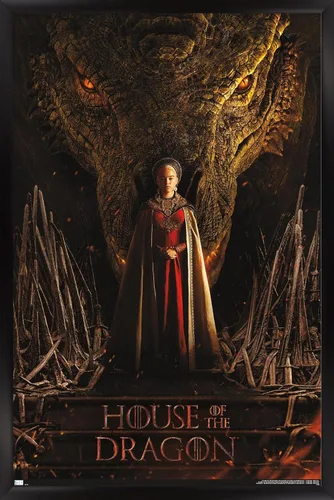Vista 8 de Trends International House of the Dragon - Póster de pared de una hoja de cabeza de dragón de Rhaenyra, 14.725 x 22.375 pulgadas, versión enmarcada