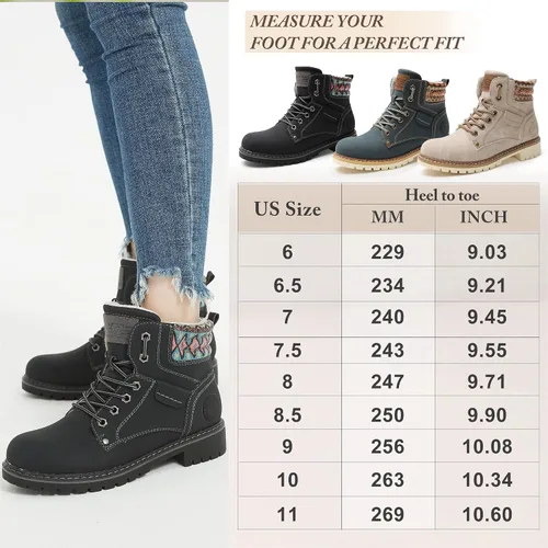 Vista 6 de Kkyc Botas de senderismo para mujer antideslizantes botas casuales.