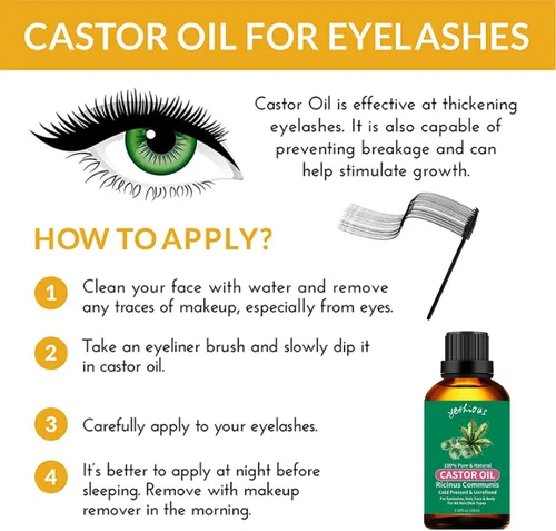 Vista 5 de yethious Aceite de ricino orgánico prensado en frío sin refinar crecimiento para pestañas, cejas, cabello. Kit de inicio de hidratación para la piel