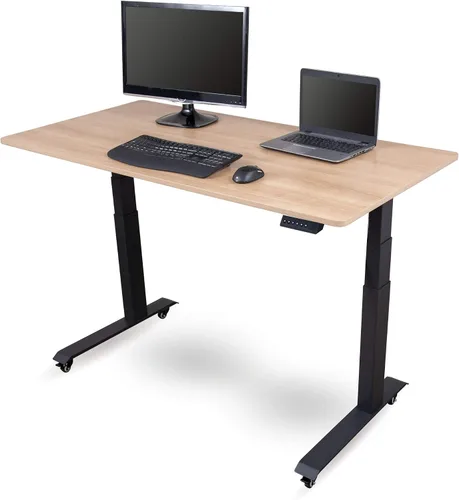 Vista 17 de Stand Up Desk Store Escritorio eléctrico de altura ajustable con memoria programable (marco negro/parte superior negra mate, 48 pulgadas de ancho)