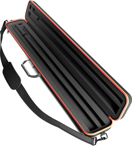 Vista 7 de Casemaster Parallax Pro 2x2 Pool Cue Case, Foam-Padded Billiard Stick Case Negro