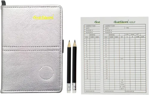 Vista 10 de Scott Edward Funda para tarjeta de puntuación de golf, soporte de cuero para tarjetas de puntuación, estadísticas y seguimiento de puntuaciones