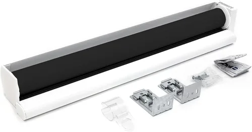 Vista 9 de Biltek Persianas enrollables sin cordones estilo cebra con diseño moderno, persianas enrollables con doble capa, persianas sólidas y transparentes