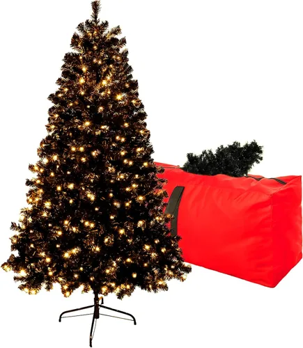 Vista 8 de Árbol de Navidad artificial preiluminado flocado de 4 pies, árbol de Navidad Fake Tree with 150 Lights/450 Branch Tips,Premium Spruce Xmas Tree
