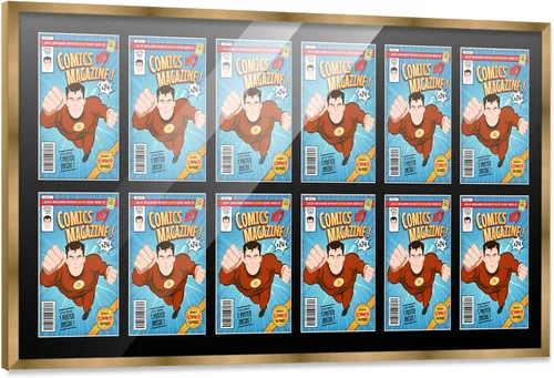Vista 128 de Poster Palooza Marco de cómic con paspartú para 1 cómic de la Edad de Bronce publicado entre 1970 y 1985, marco de cómic negro para cómic de 7.25 x