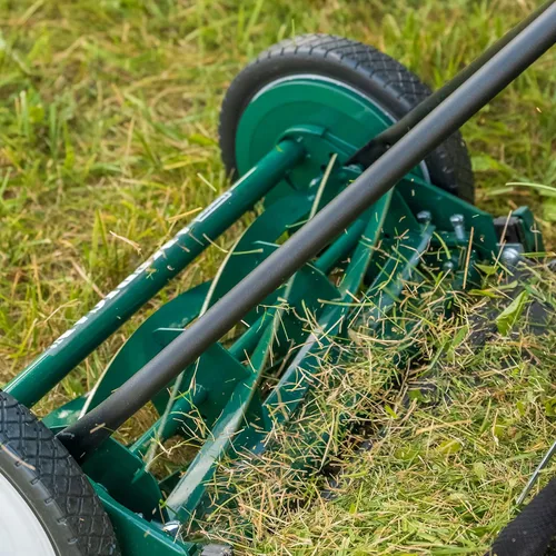 Vista 98 de American Lawn Mower Company 1204-14 Cortacésped de carrete de empuje de 4 hojas de 14 pulgadas, color rojo