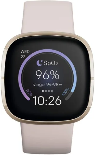 Vista 7 de Fitbit Sense Health & Fitness - Reloj inteligente con GPS, llamadas y mensajes de texto Bluetooth, frecuencia cardíaca SpO2, ECG, temperatura
