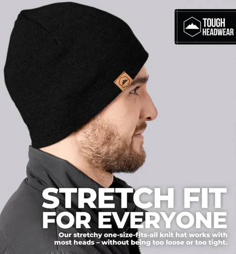 Vista 37 de Tough Headwear Daily Knit Beanie – Gorros para hombre – Sombreros de invierno para hombres y mujeres – Sombreros de punto cálidos para clima frío