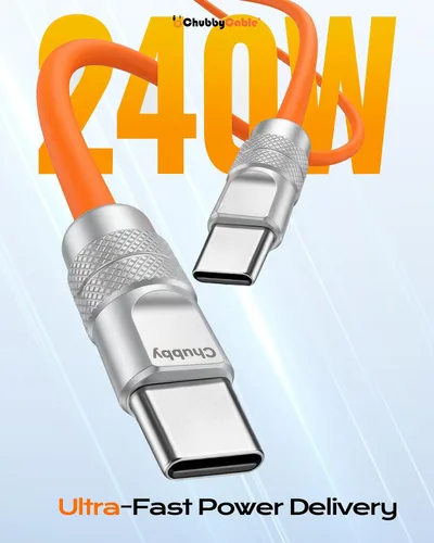 Vista 2 de chubbycable Chubby 2.0 USB C 240W Cable de carga rápida de silicona suave y duradero, cable de carga extra grueso compatible con iPhone 17-15 Series