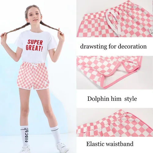 Vista 20 de Rolanko Pantalones cortos activos de delfín para niñas, paquete de 3 unidades, ciclismo, correr, verano, playa, atletismo, deportes, 4-14 años