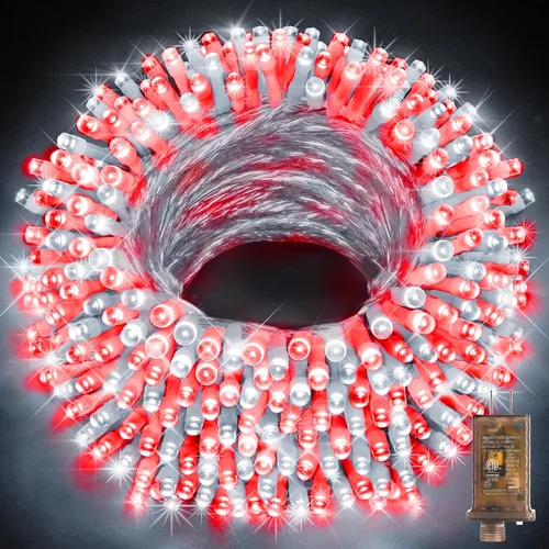 Vista 38 de KNONEW Guirnalda de luces de Navidad para interiores, 60 pies, 180 luces LED impermeables para exteriores, 8 modos de iluminación, función