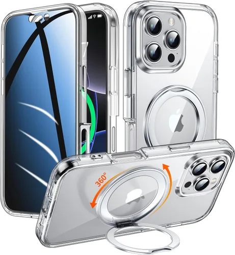 Vista 12 de Funda de privacidad para iPhone 13/iPhone 14 con soporte de 360° [protector de pantalla antiespía integrado] [compatible con MagSafe]