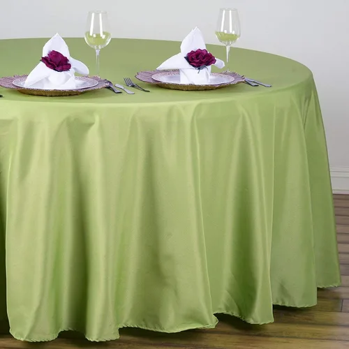 Vista 2 de BalsaCircle – Mantel redondo para bodas, de poliéster, 108 pulgadas, Manzana Verde (Apple Green)