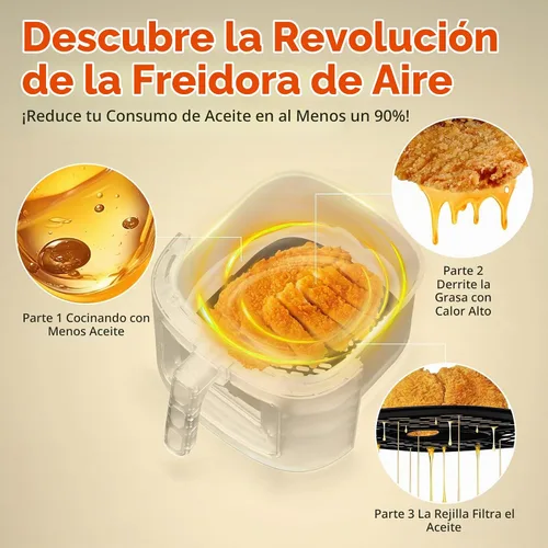 Vista 4 de [Usado] Freidora de aire Kitchen Elite de acero inoxidable con ventana de visualización, XL de 8.5 cuartos de galón, freidora grande de aire 8 en 1