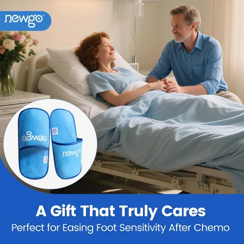 Vista 7 de NEWGO Pantuflas de hielo para pies para fascitis plantar y neuropatía, aptas para HSA o FSA, paquete de 2 pantuflas de hielo de gel para cirugía