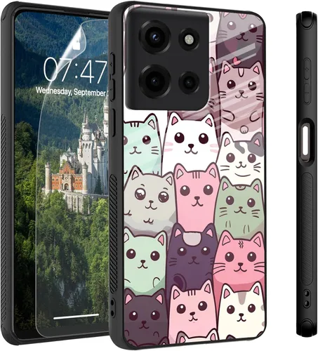 Vista 11 de Funda para Motorola Moto Edge 2022, cubierta trasera de vidrio templado con protector de pantalla, funda protectora a prueba de golpes para Motorola