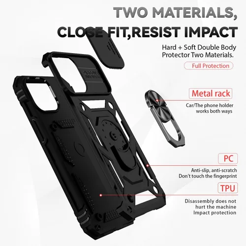 Vista 8 de Funda para iPhone 12 Mini con cubierta para lente de cámara, protector de pantalla HD, doble capa de protección contra caídas de grado militar