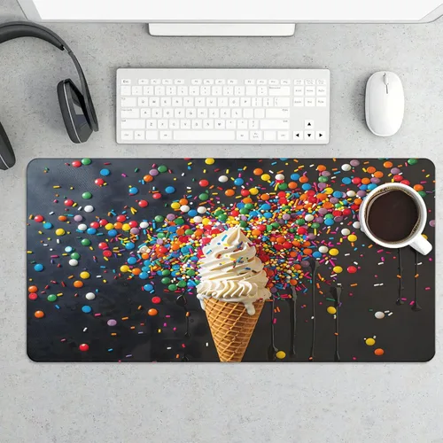 Vista 30 de Large Mouse Pad Beach Flamingos Palm Trees Rubber Base Keyboard Long Gaming Mouse pad Desk Mat Waterproof Non-Slip Protector Laptop Pads for Work