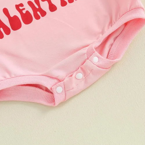 Vista 65 de SOLILOQUY Traje de manga larga con cuello redondo para el primer día de San Valentín para bebé niño y niña, mameluco de corazón de amor