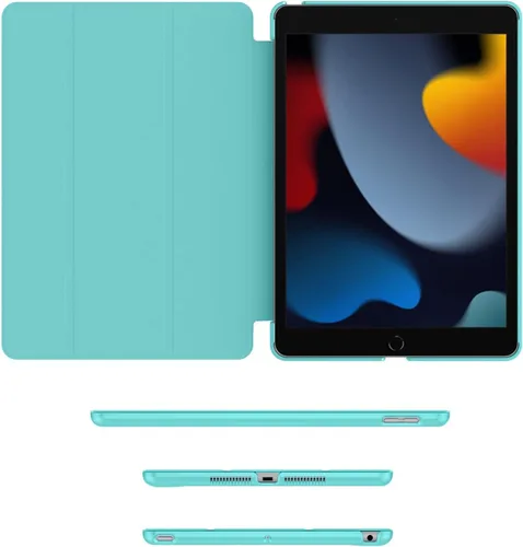 Vista 2 de Soke Funda para iPad de 9ª/8ª/7ª generación 2021/2020/2019, [soporte tríptico delgado + activación/suspensión automática], cubierta trasera